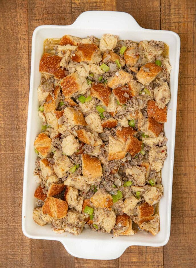 Sausage and Herb Stuffing Recipe VIDEO Dinner then Dessert