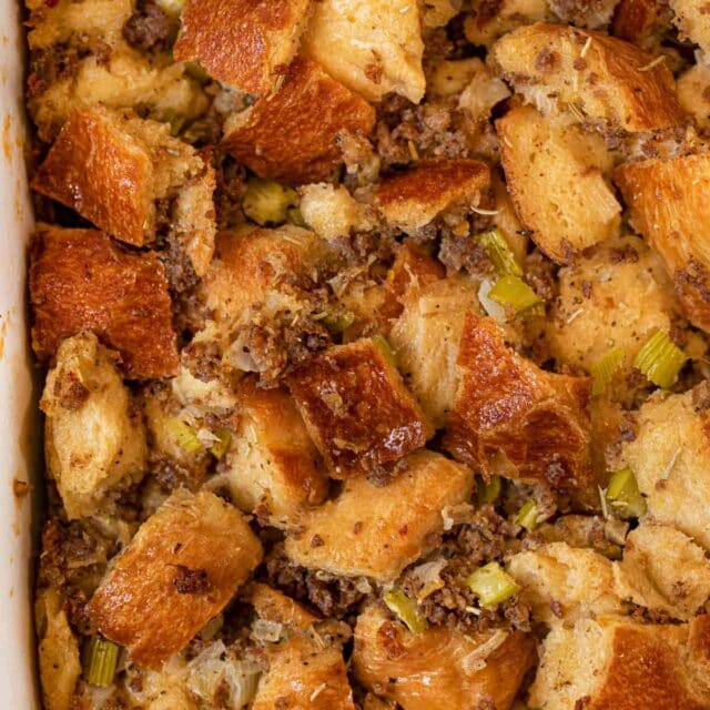 Sausage and Herb Stuffing from top down