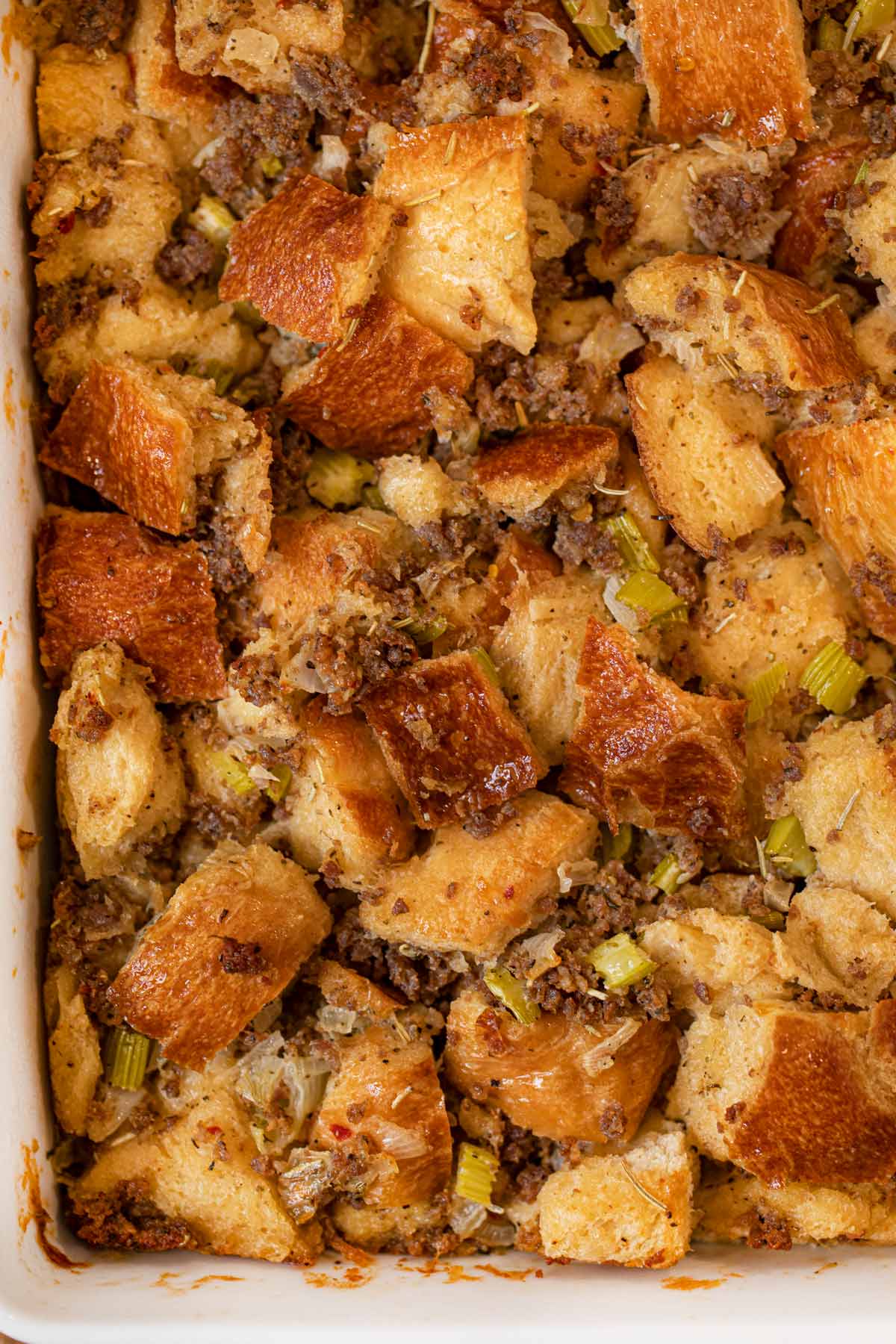 Sausage and Herb Stuffing from top down