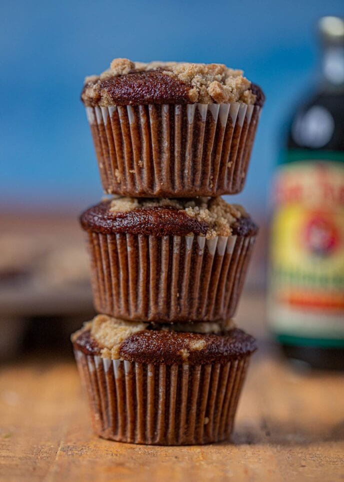 Shoofly Muffins in stack