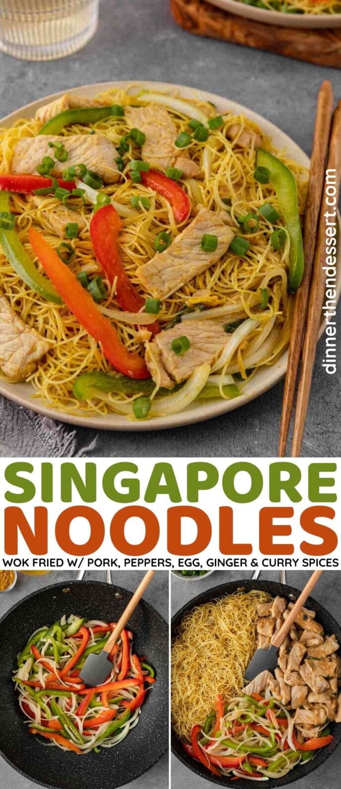 Singapore Noodles Collage