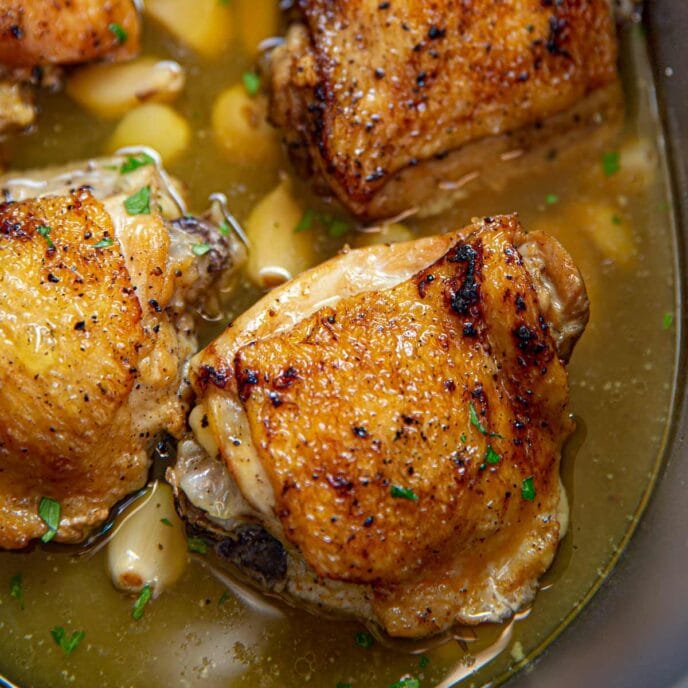 Slow Cooker 40 Clove of Garlic Chicken in crock pot