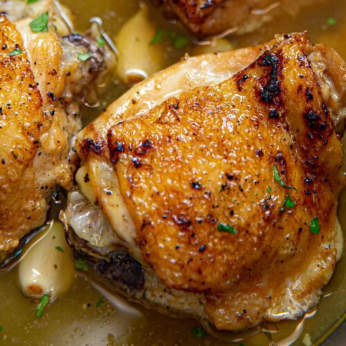 close-up of Garlic Chicken thighs