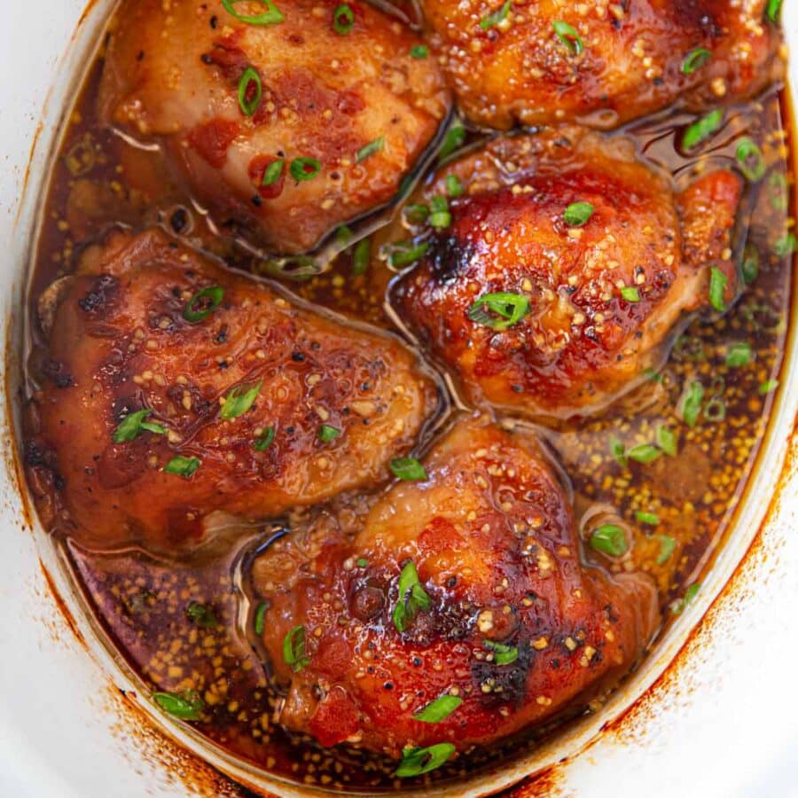 Slow Cooker Brown Sugar Sriracha Chicken up close