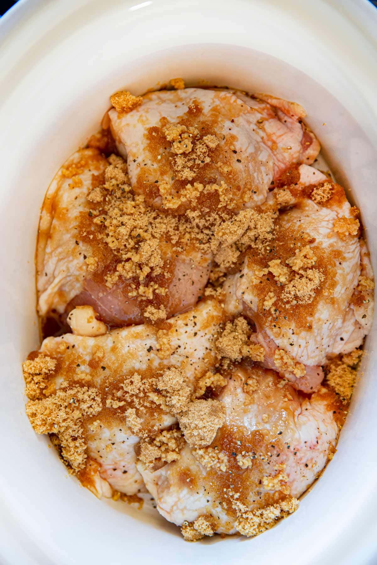 Slow Cooker Brown Sugar Sriracha Chicken before cooking