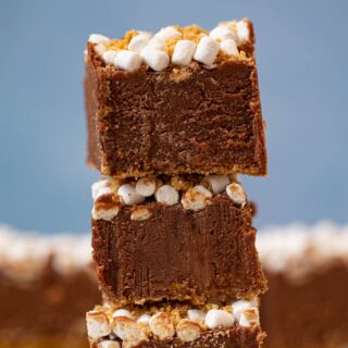 s'mores fudge in a stack