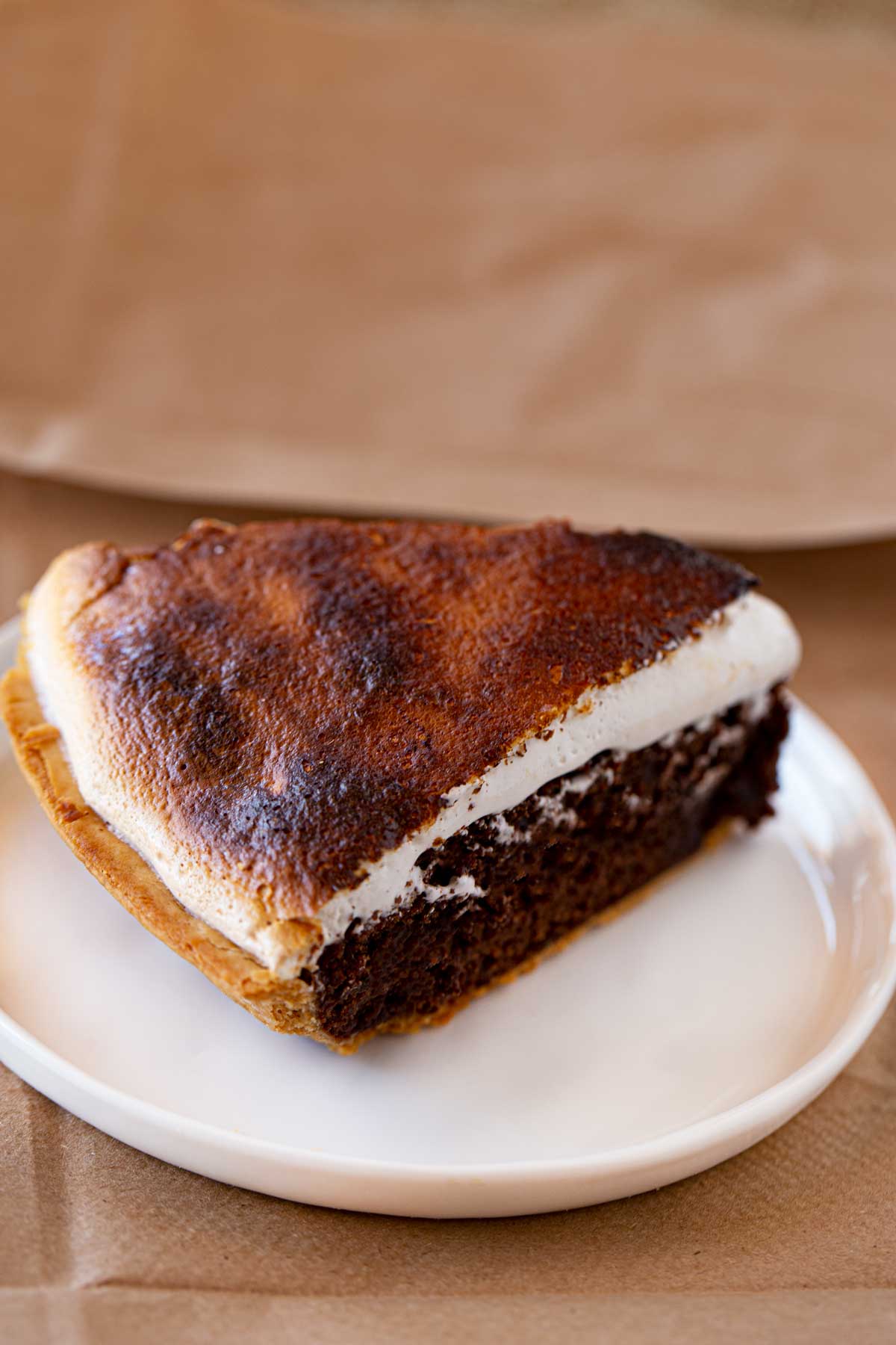Slice of S'mores Pie on plate