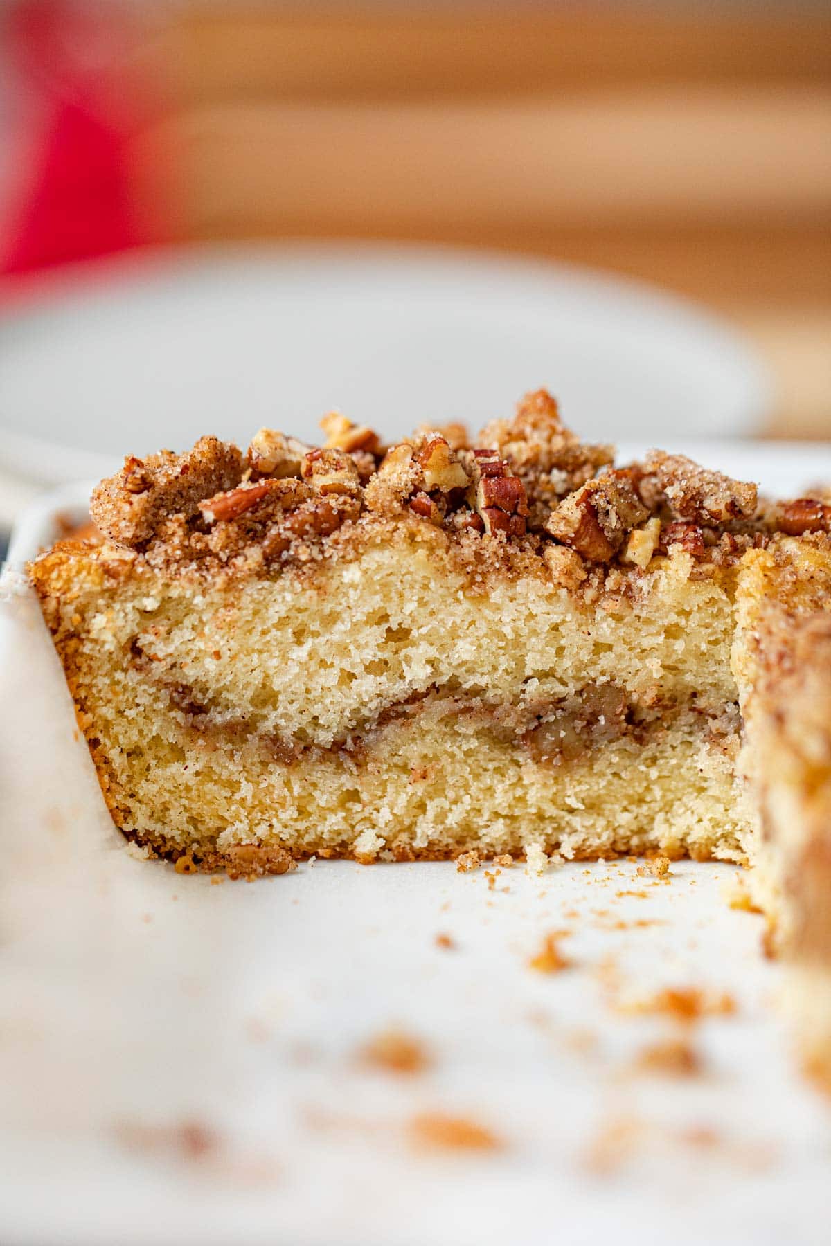 cross section of Sour Cream Coffee Cake