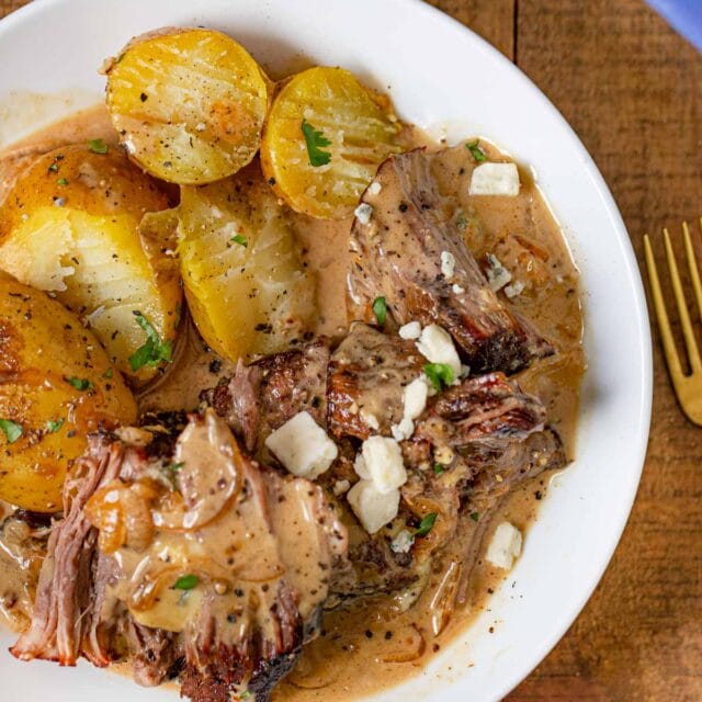 Steakhouse Pot Roast with Blue Cheese Gravy