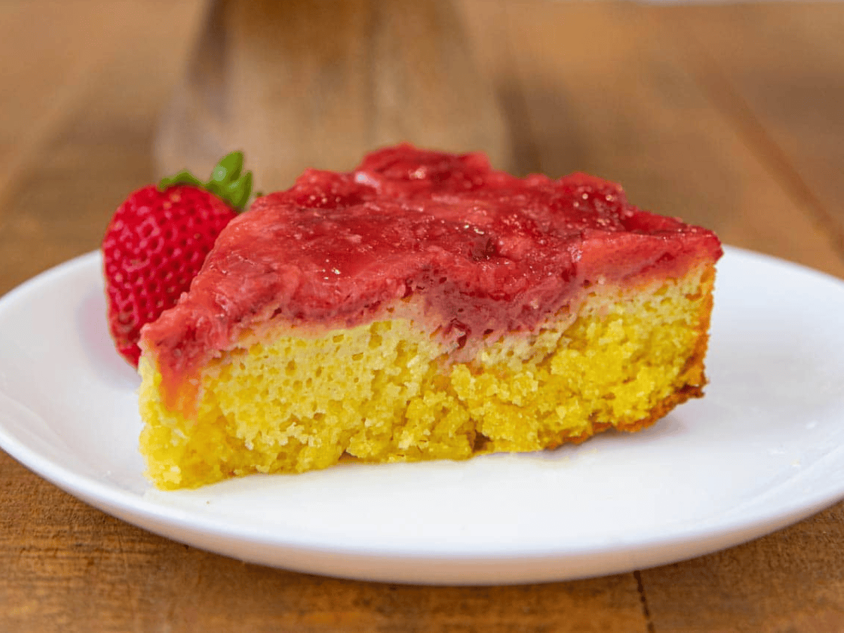 slice of fruit cake on white place