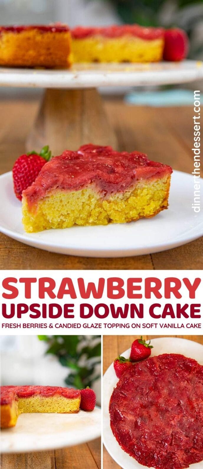 Strawberry Upside Down Cake collage