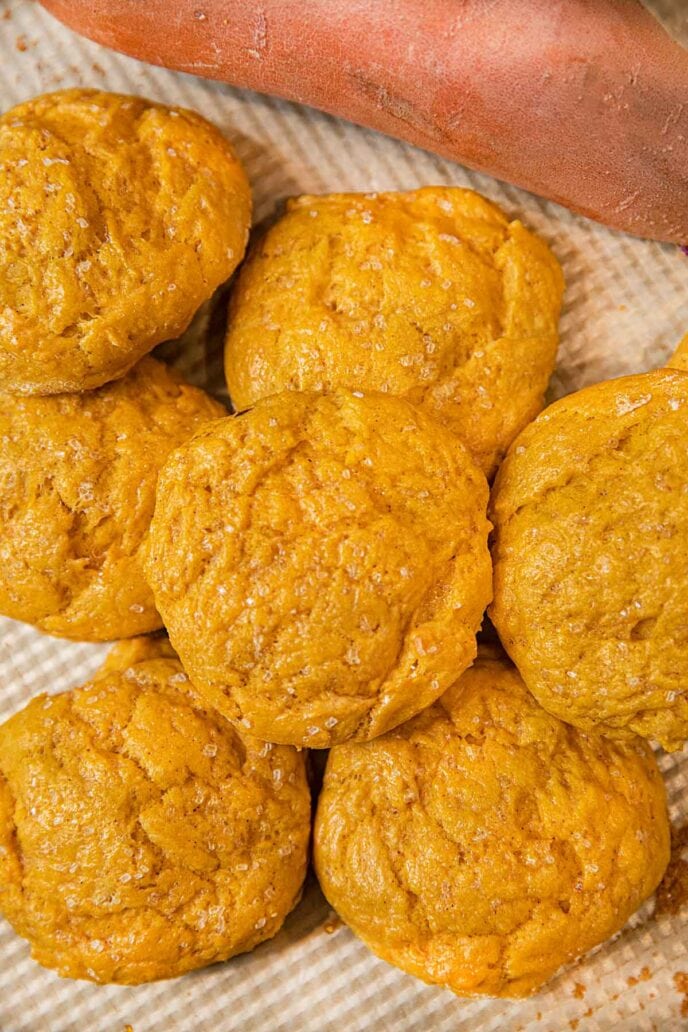 Sweet Potato Biscuits in a pile