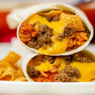 Burrito on plate with Fritos