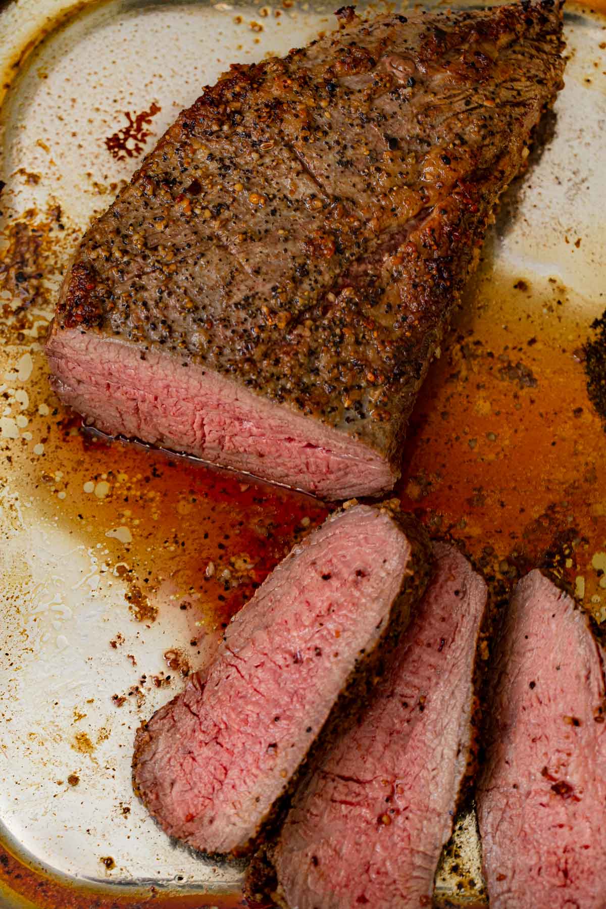 Sliced Tri-Tip after roasting