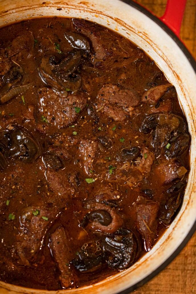 Pot of Beef and Mushroom Stew