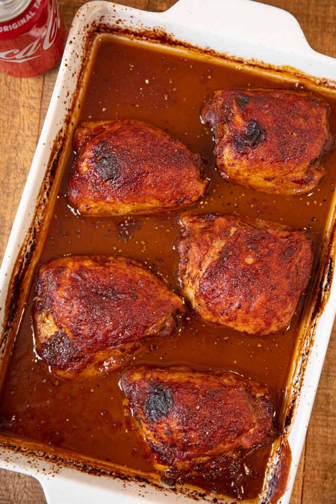 Baking dish with Coca Cola Chicken