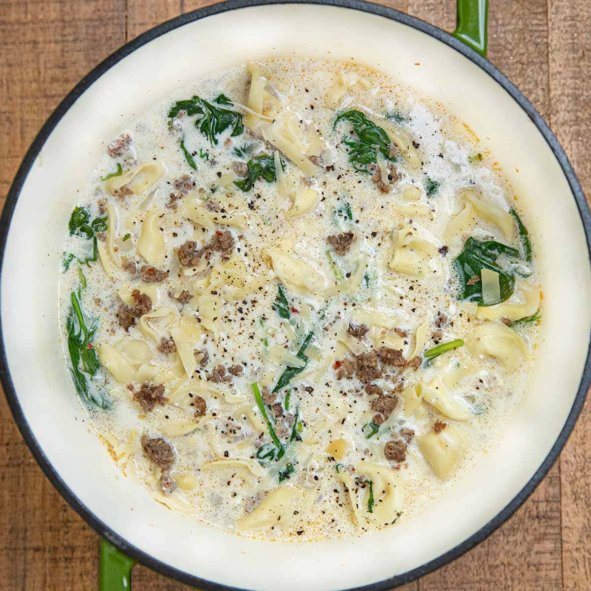 Creamy Sausage Tortellini Soup