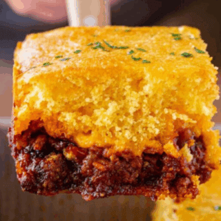 Serving being scooped out with spatula