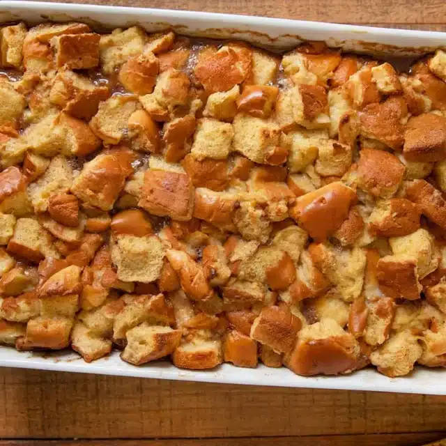 top down view of baked dish