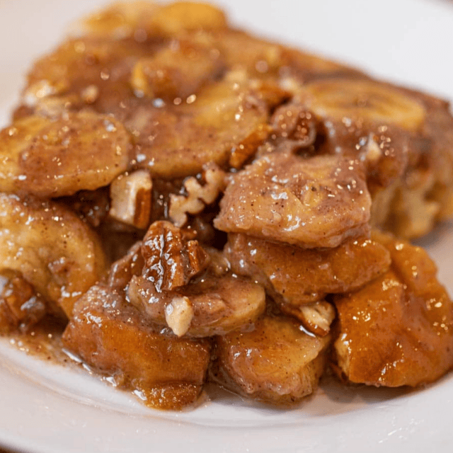 close up of sweet bread with pecans