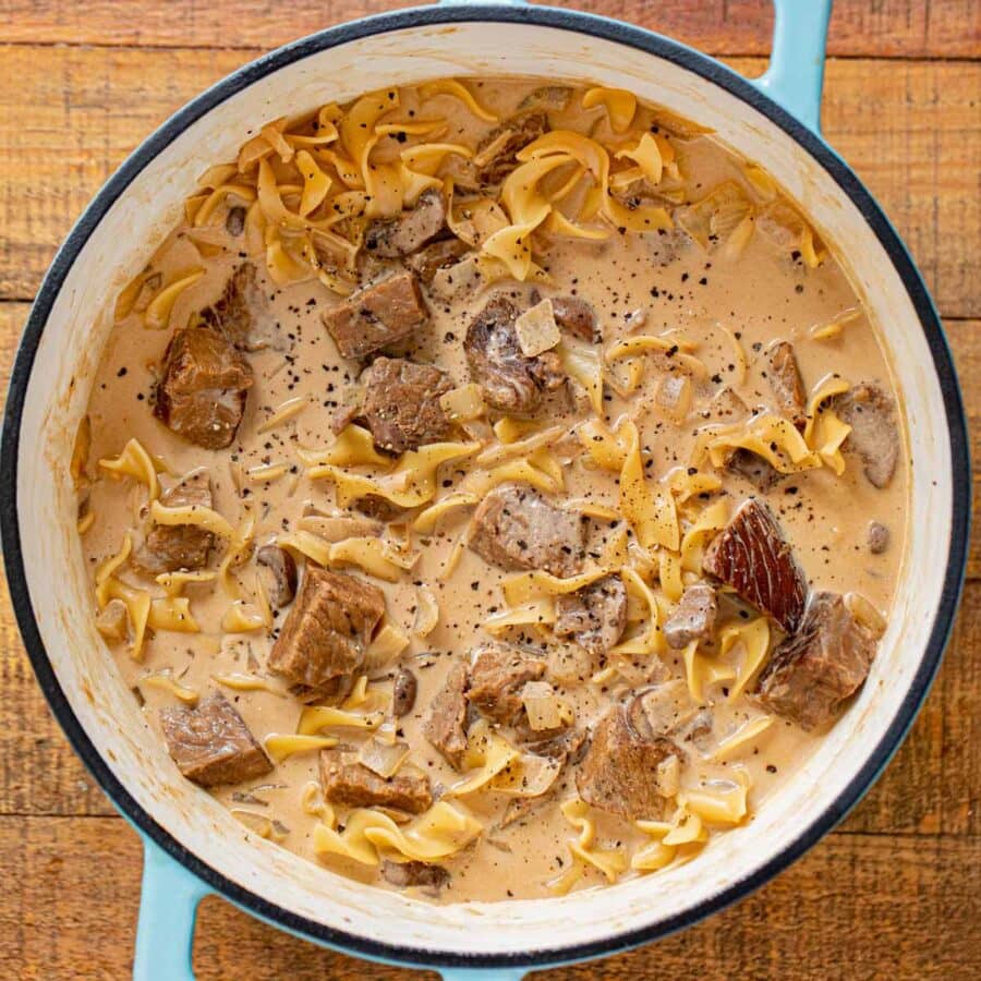 Beef Stroganoff Soup in pot