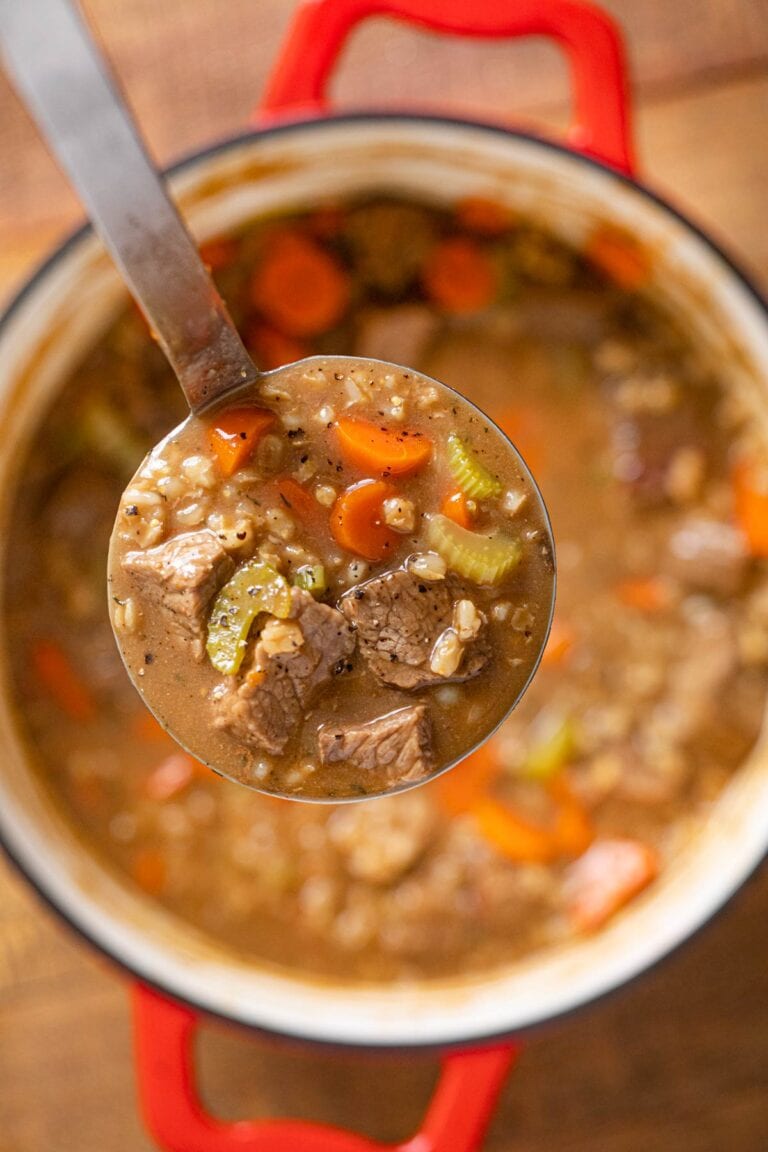 Beef and Barley Soup (Crockpot, Oven or Instantpot) Dinner, then Dessert