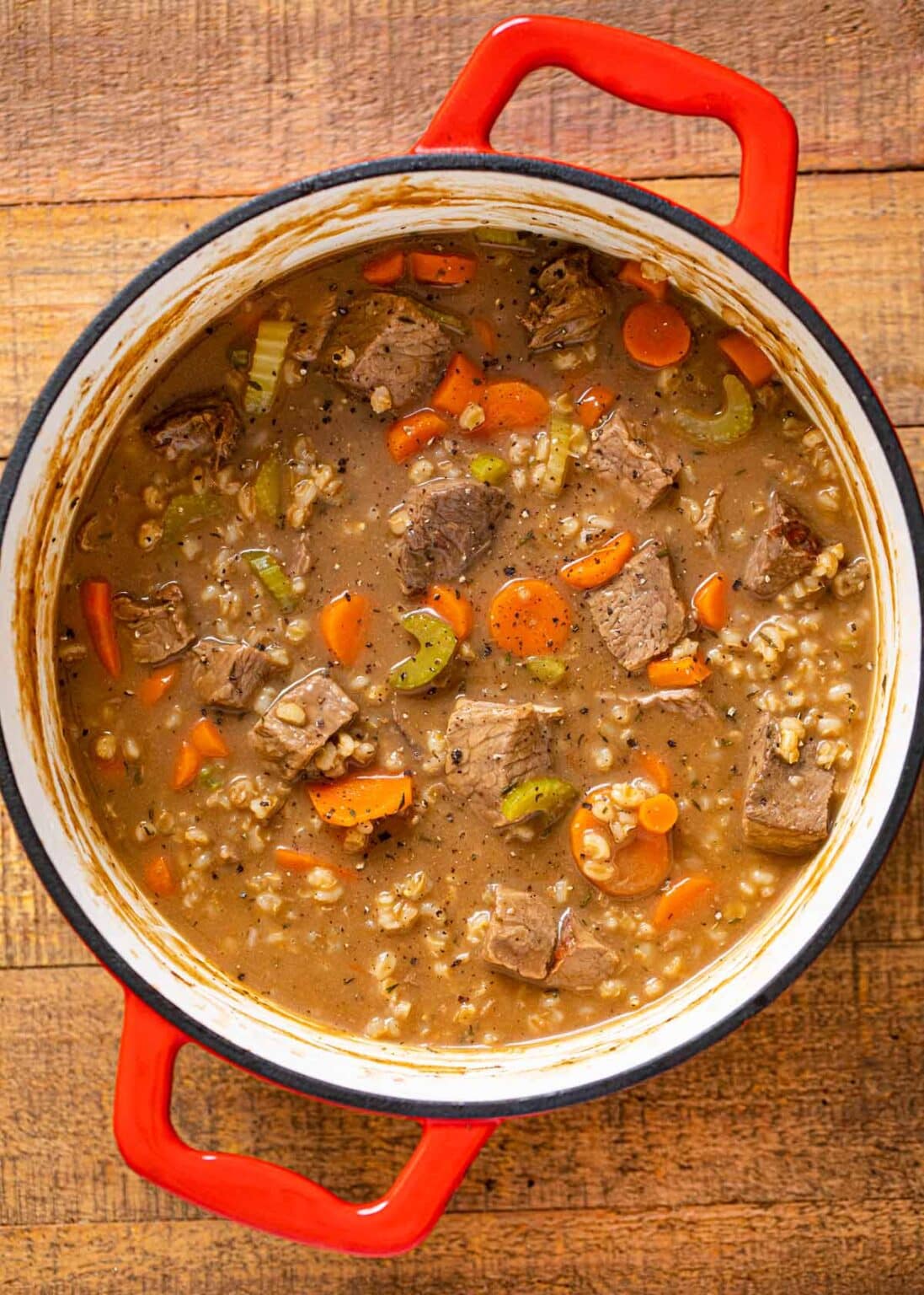 Beef and Barley Soup (Crockpot, Oven or Instantpot) - Dinner, then Dessert