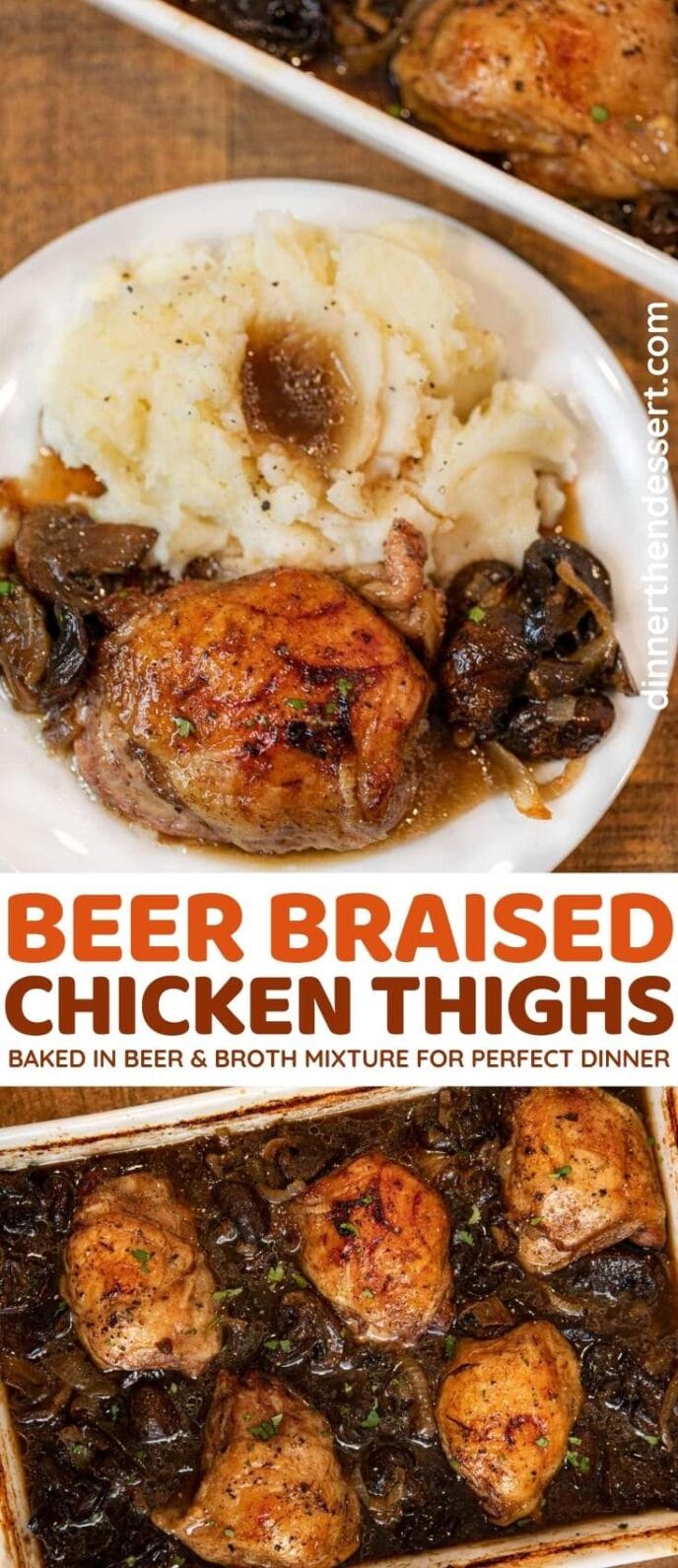 Beer Braised Chicken Thighs collage