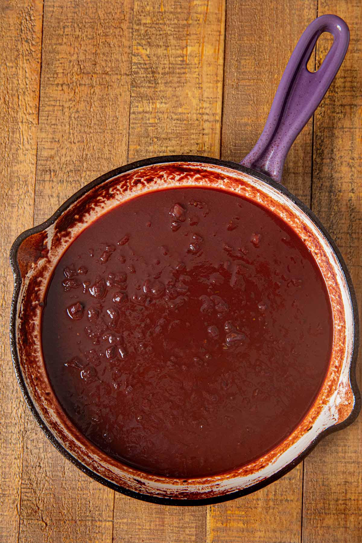 Bordelaise Sauce in skillet before reducing