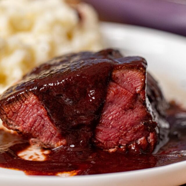Bordelaise Sauce over filet on steak