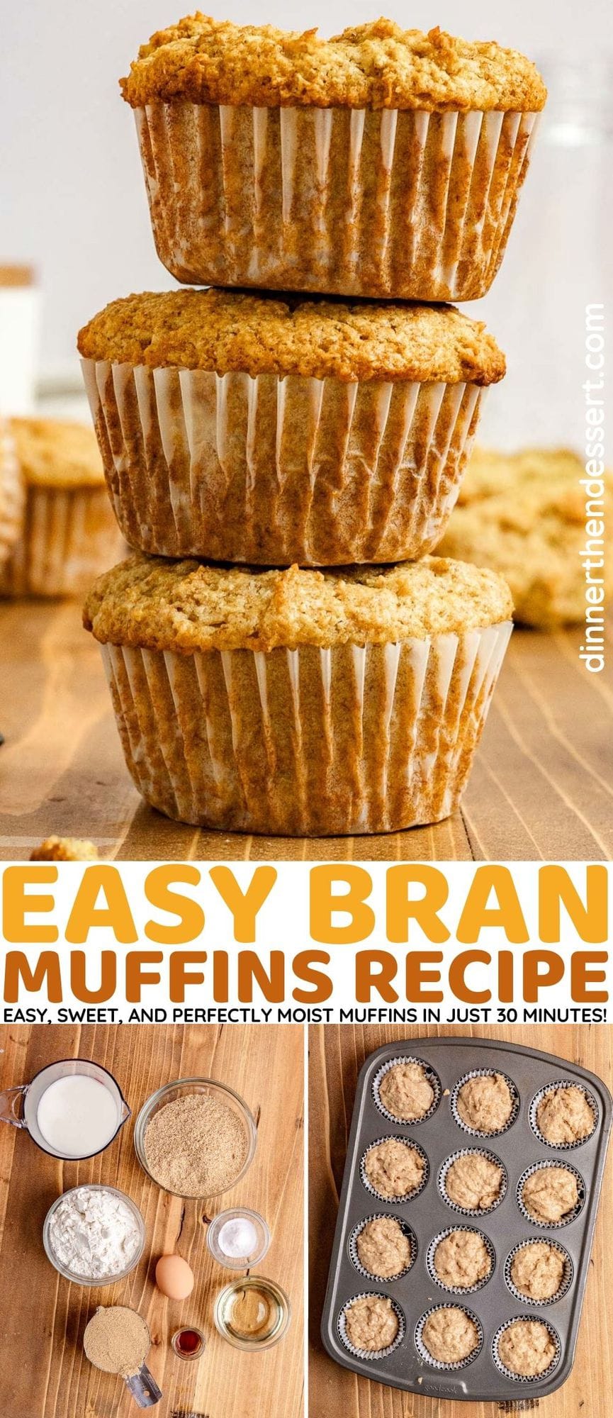 Bran Muffins Recipe Collage