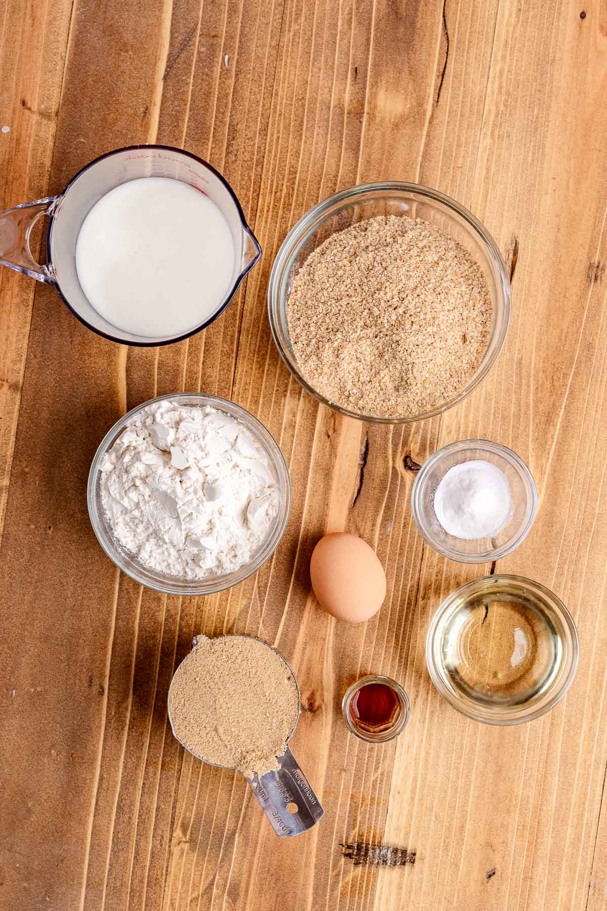 Bran Muffin Ingredients in Bowls