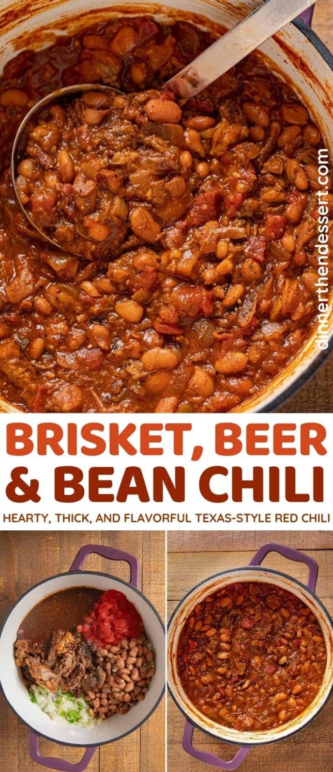 Brisket Beer and Bean Chili collage