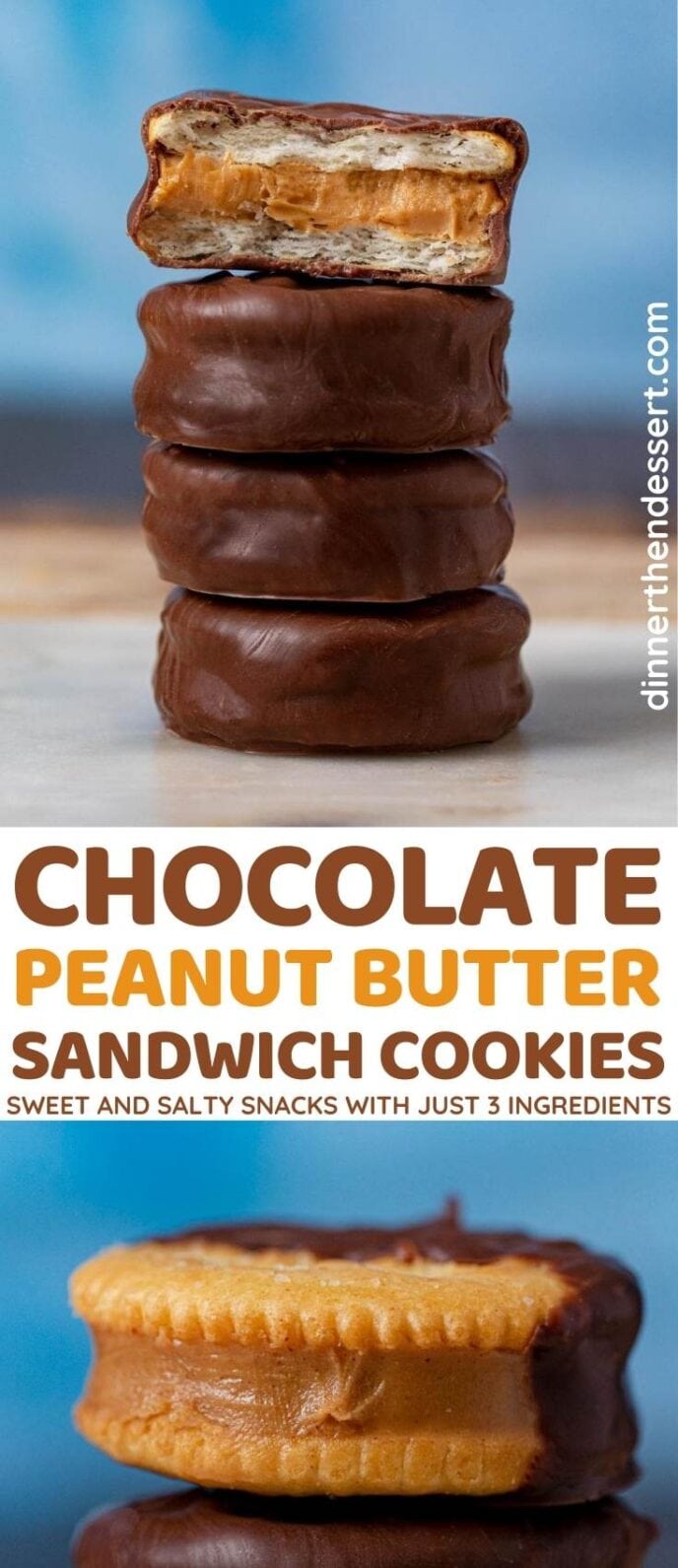 Chocolate Peanut Butter Sandwich Cookies collage