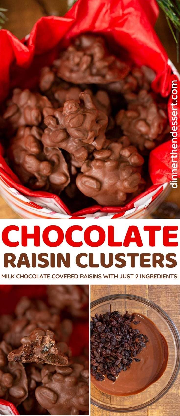 Chocolate Raisin Clusters collage