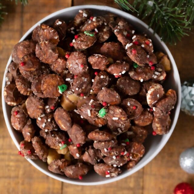 Christmas Saltine Toffee Snack Mix in bowl