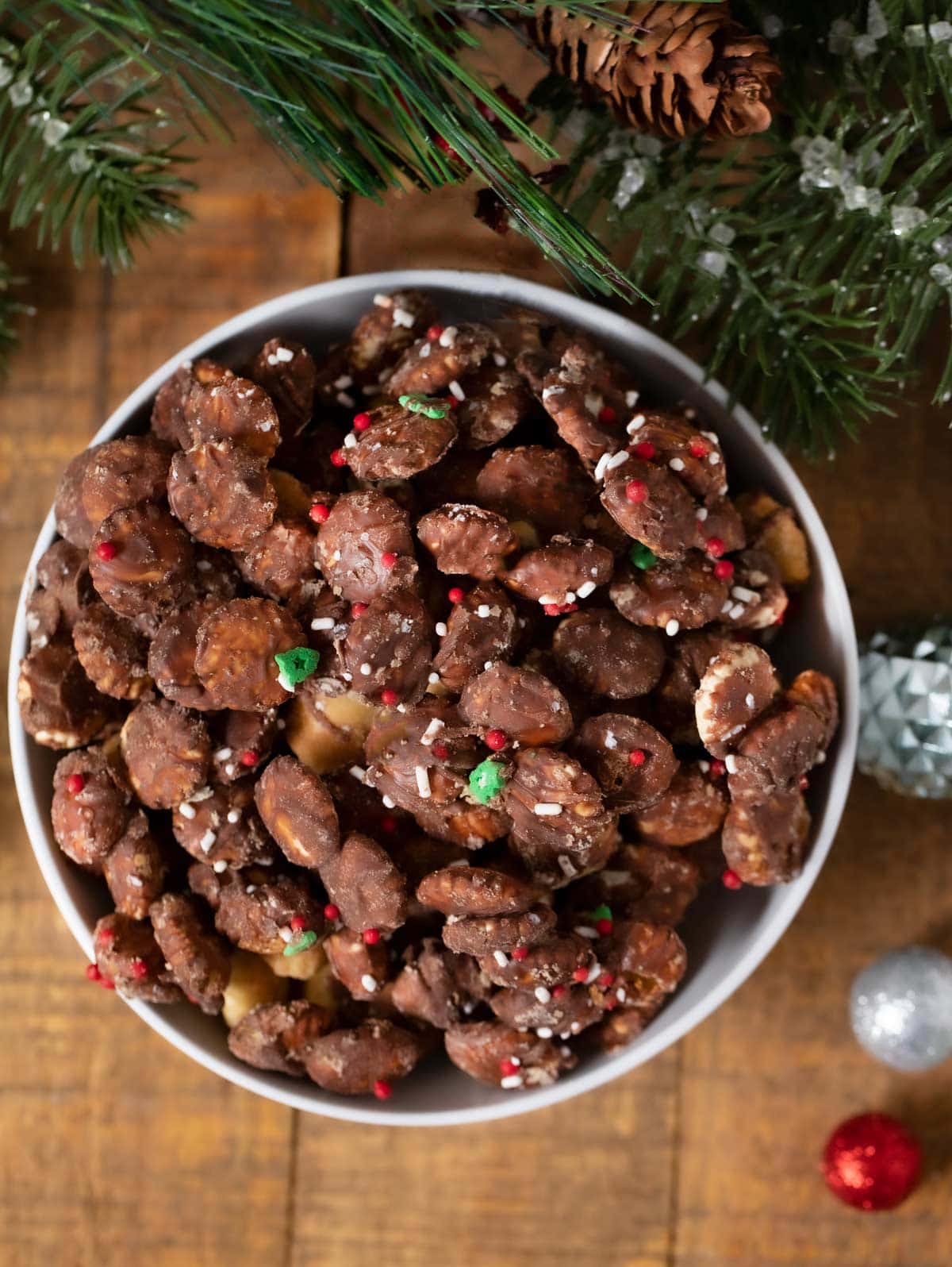 Christmas Saltine Toffee Snack Mix in bowl