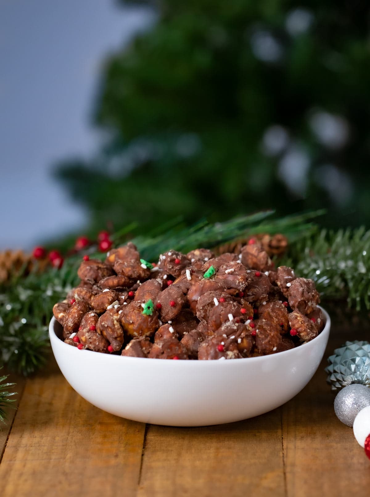 Christmas Saltine Toffee Snack Mix in bowl