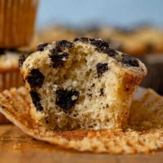 Cookies and Cream Muffins with bite removed