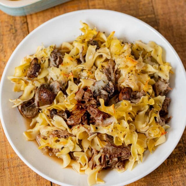 French Onion Beef Noodle Bake (Leftovers Recipe) - Dinner, then Dessert