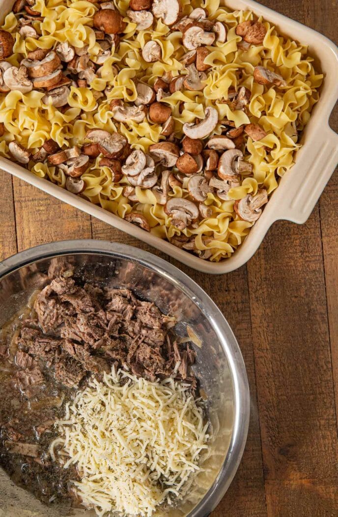 French Onion Beef Noodle Bake (Leftovers Recipe) Dinner, then Dessert