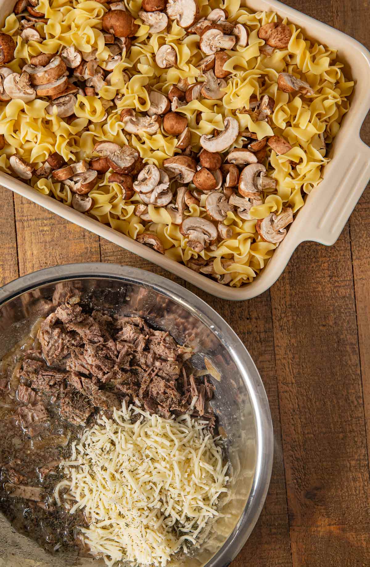 French Onion Beef Noodle Bake ingredients