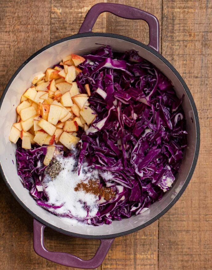 German Cabbage ingredients in pot