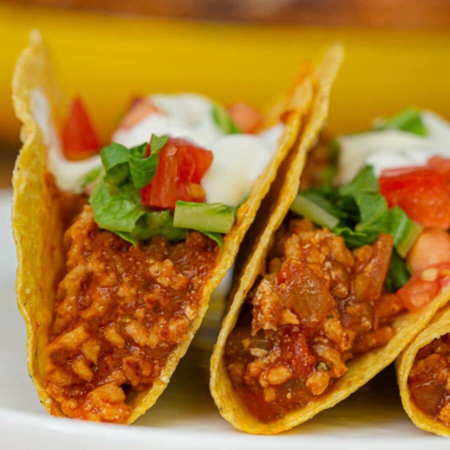 Ground Chicken Tacos on plate