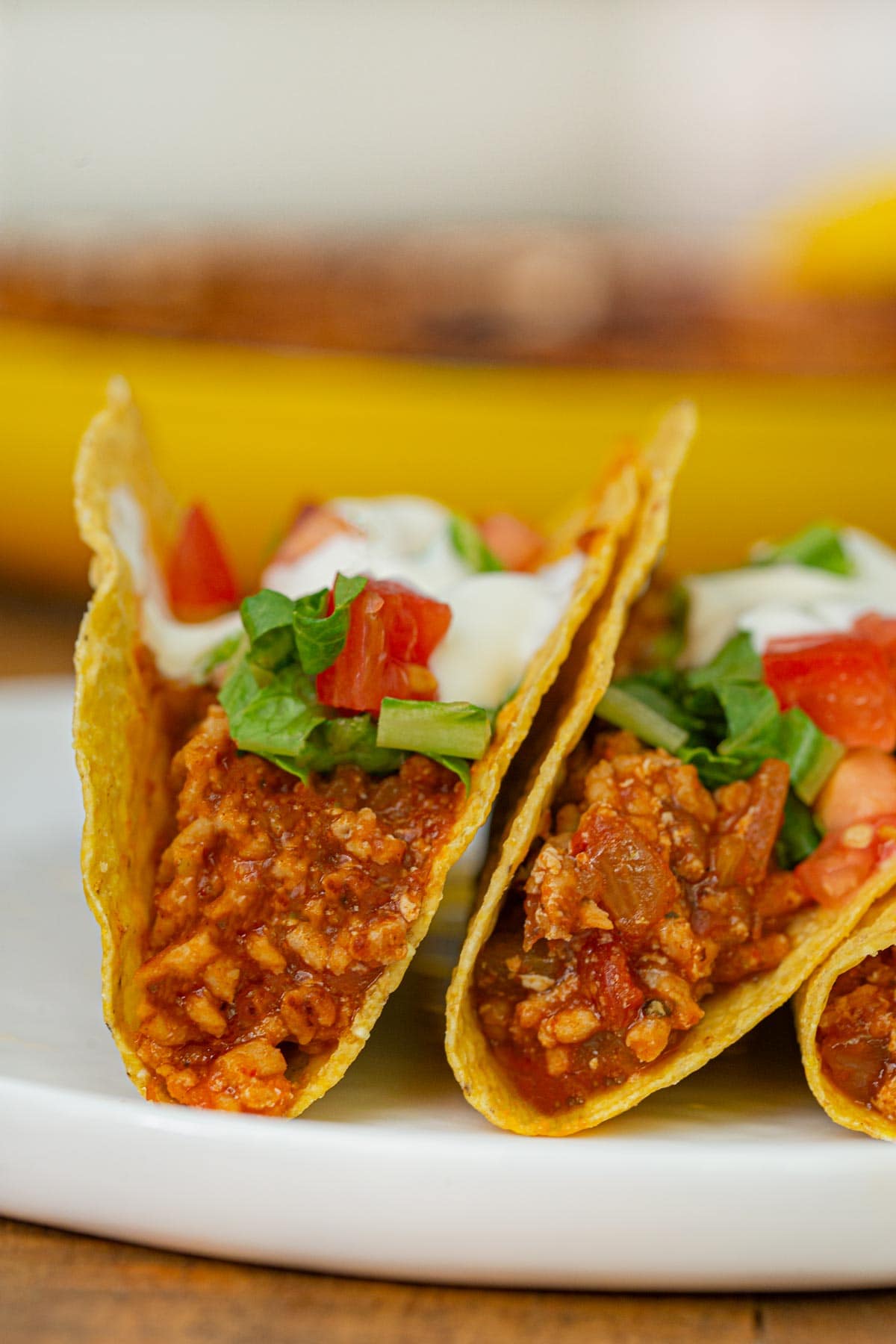 Ground Chicken Tacos on plate