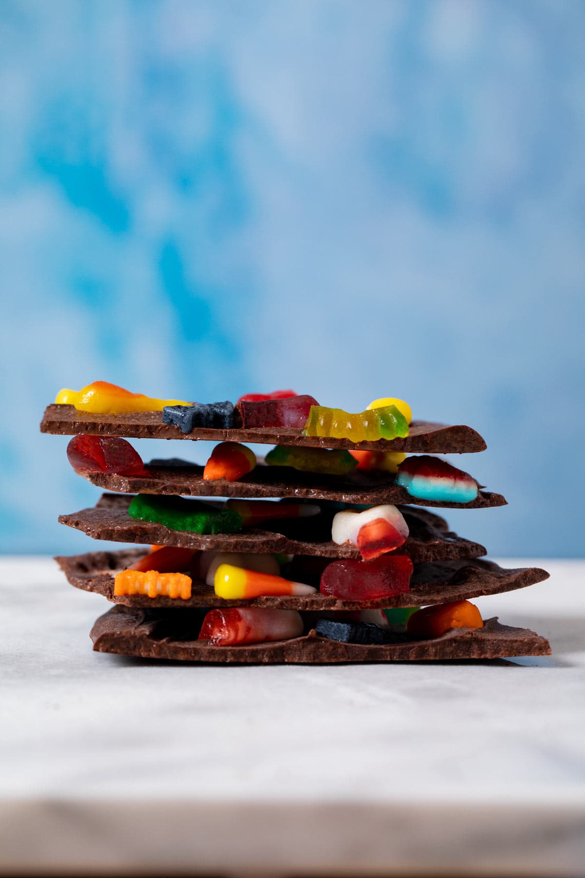 Halloween Bark pieces in stack