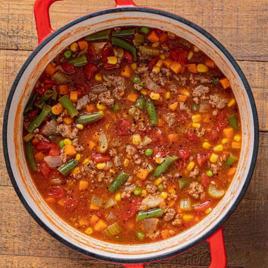 Hamburger Soup in pot
