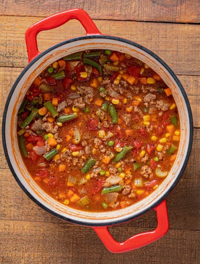 Hamburger Soup in pot