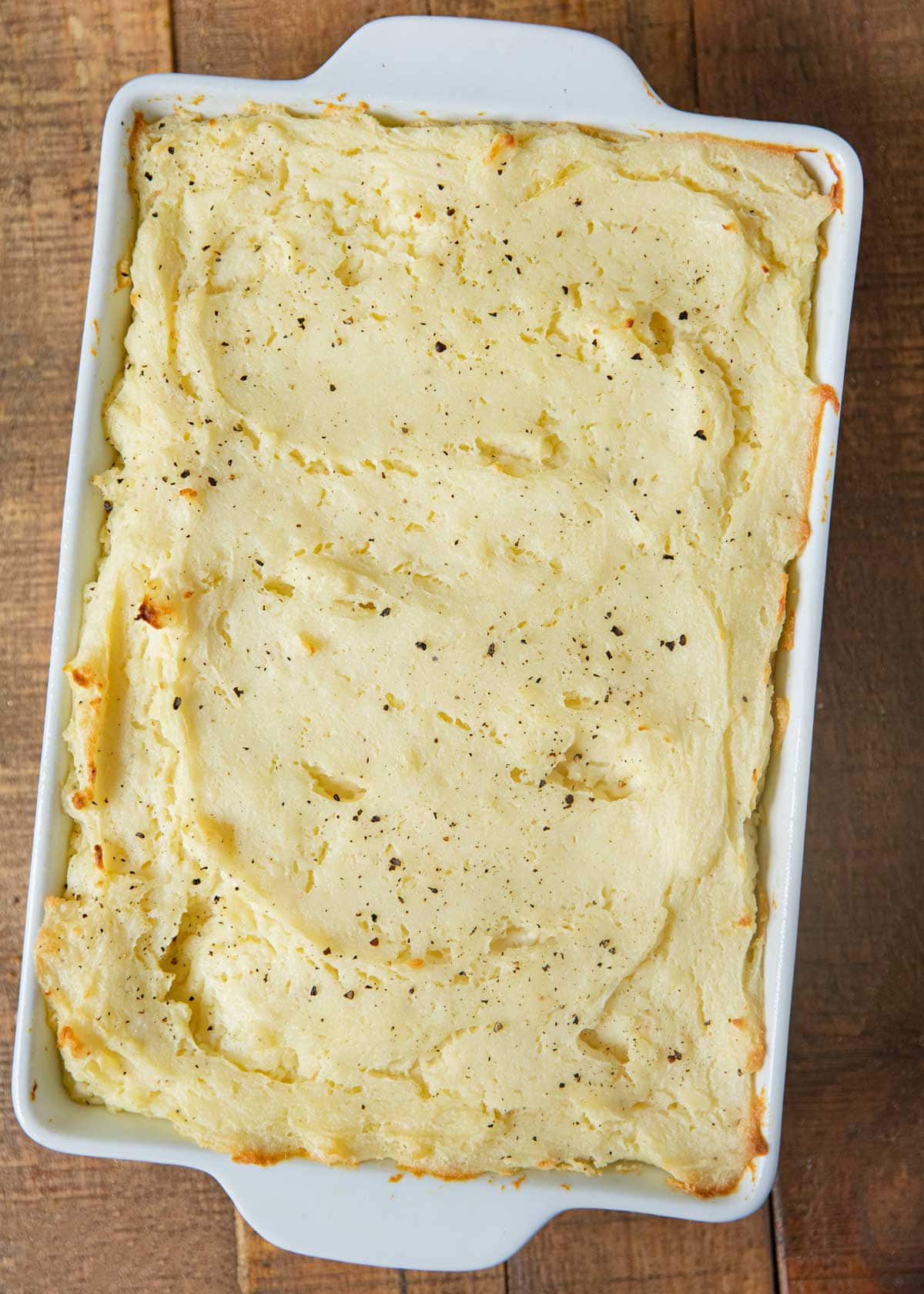 Make-Ahead Mashed Potatoes in baking dish