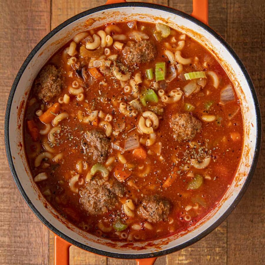 Meatball Soup in pot